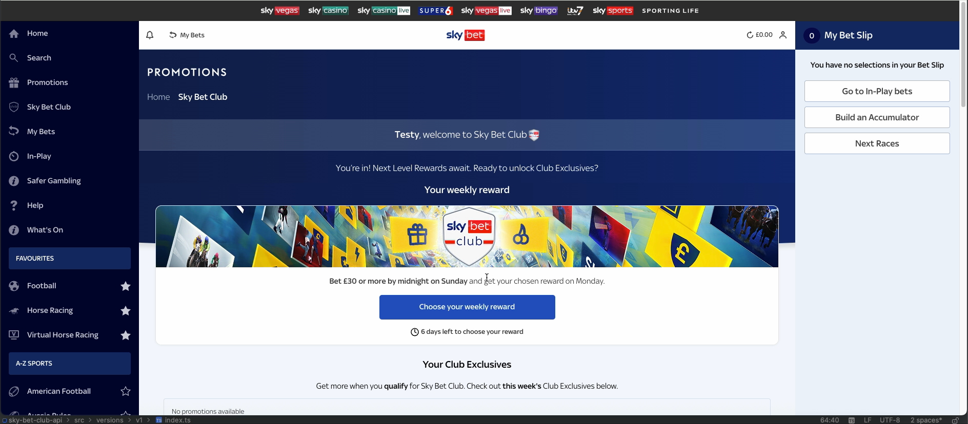 Choose your weekly reward